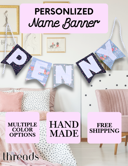 Personalized Name Banner - Handmade - Custom Quilt Banner